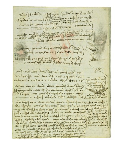 Codex on the Flight of Birds, Folio 10 Verso by Leonardo da Vinci